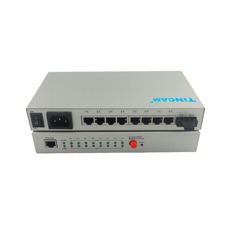 10/100M single mode dual fiber 1 optical port+8 RJ45 ports fiber switch（Internal）