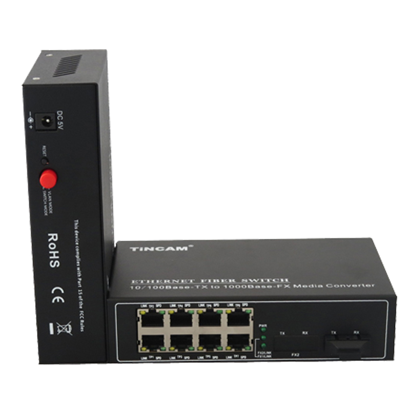 1*10/100/1000M fiber port & 8*10/100M RJ45 port single mode dual fiber