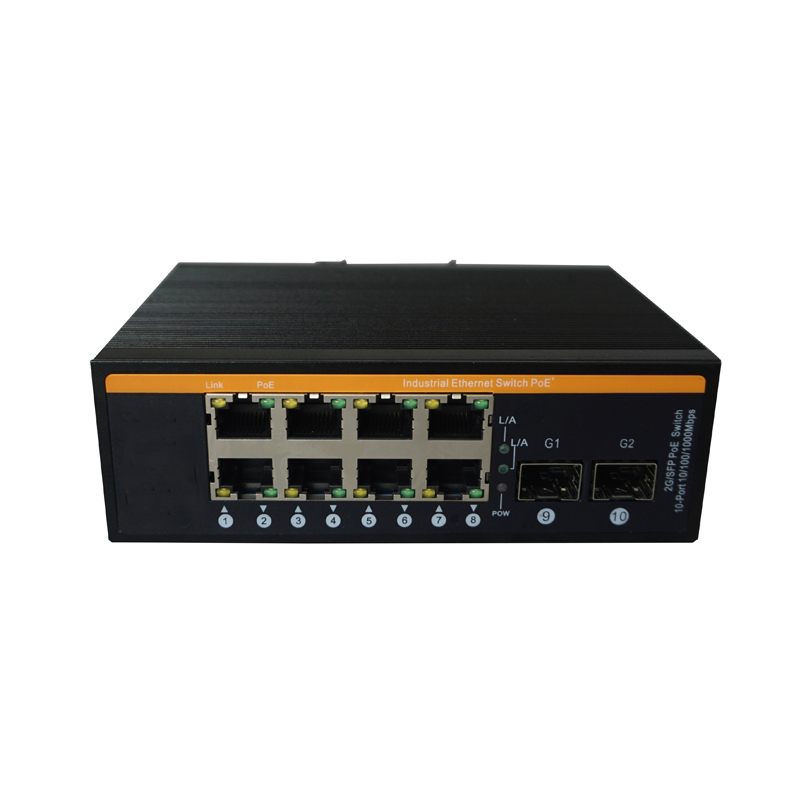 2*1000M fiber ports+8*100M RJ45 ports Industrial POE Switch