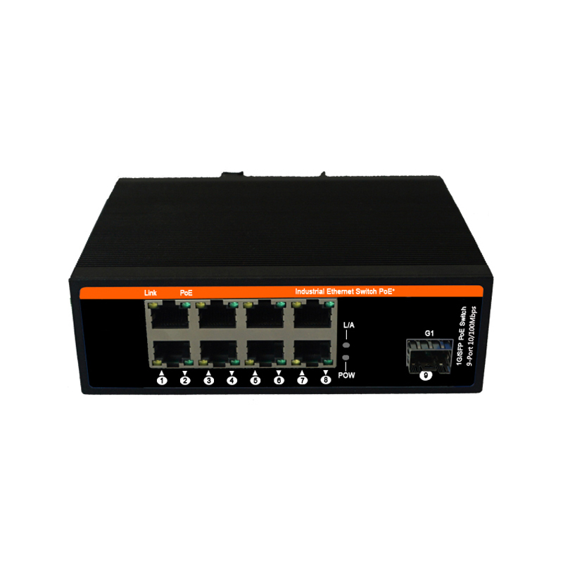 1*1000M fiber port+8*100M RJ45 ports Industrial POE Switch