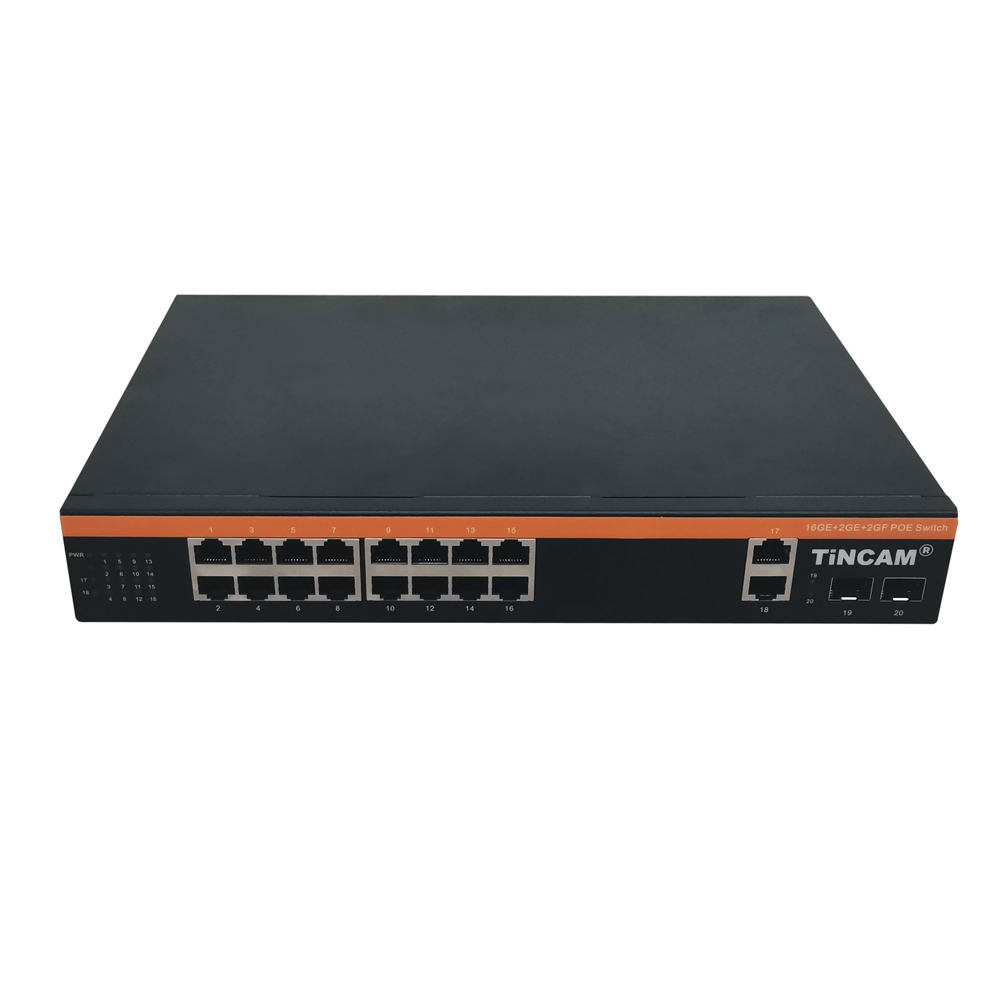 1000M 16 PoE Ports+2*Uplink+2*SFP desktop  POE Switch