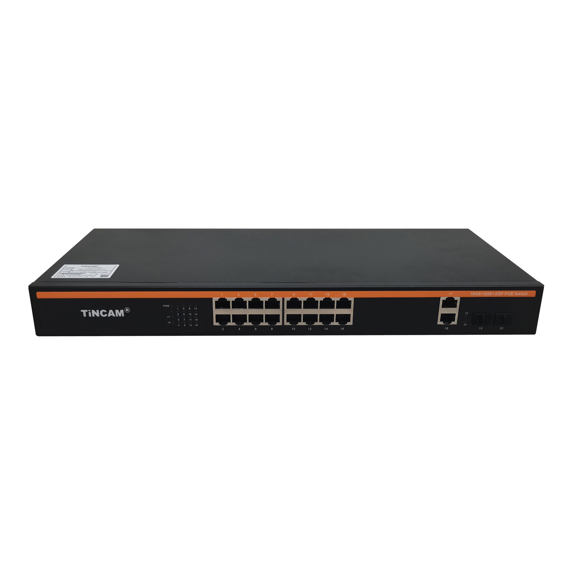 1000M 16 PoE Ports+2*Uplink+2*SFP rack POE Switch