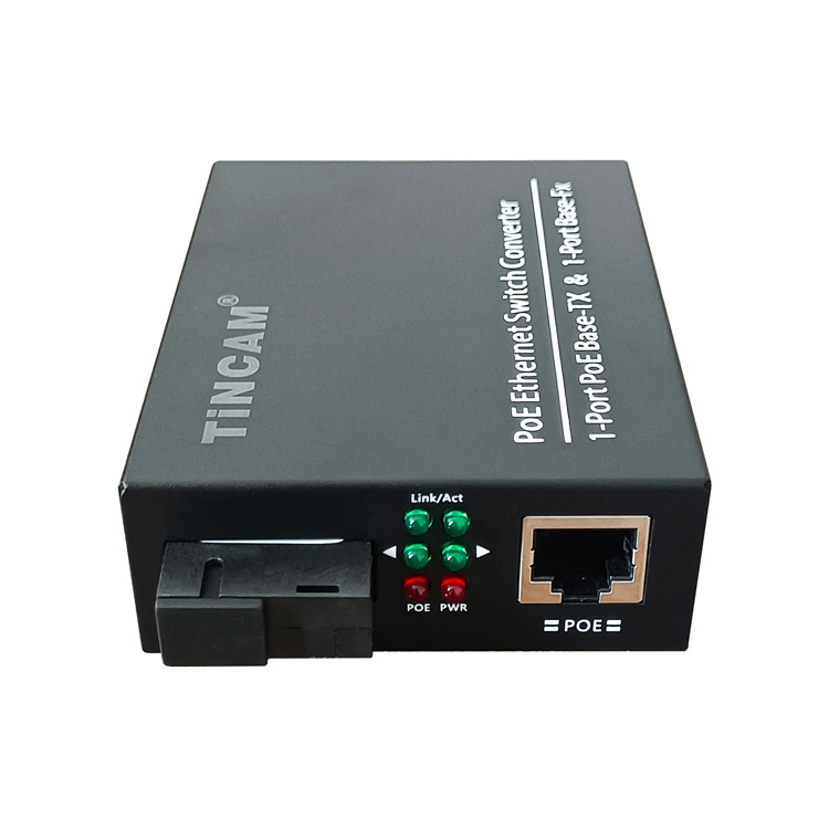 100M  POE media converter